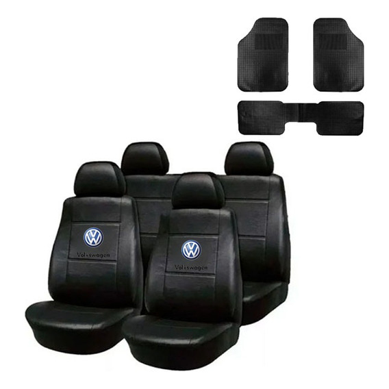 Fundas Cuerina Asiento Vw P Gol Trend Voyage Alfombra 3 Pzs