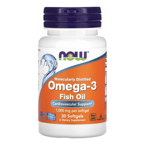 Suplemento en cápsulas blandas NOW  Omega-3 omega 3 en pote 30 un