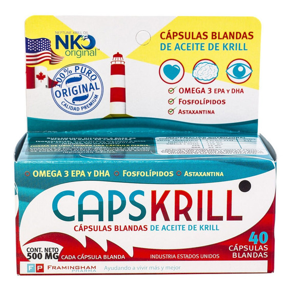 Capskrill X 40 Caps. Blandas Aceite De Krill Omega 3