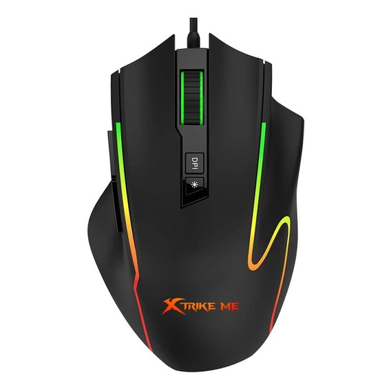 Mouse Gamer Programable Xtrike Me 9 Boton 12800 Dpi Rgb Usb