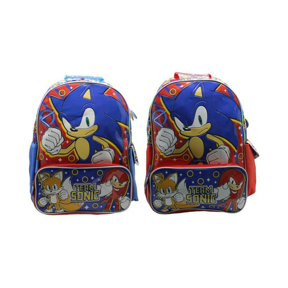 Mochila 18 Pulgadas Espalda Sonic Cresko Color Azul Diseño de la tela Liso