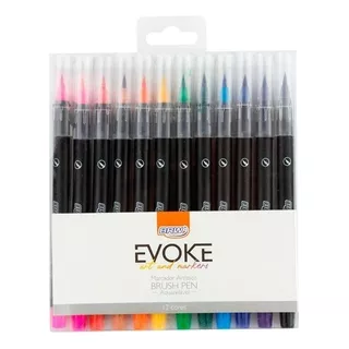 Marcador Punta Pincel Brush Pen 12 Colores Brw Lettering Art