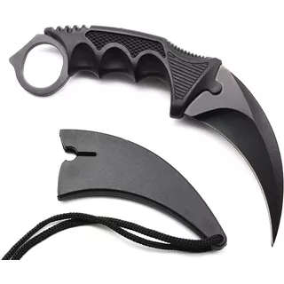 Cuchillo Tactico Hoja Tipo Kerambit Cs - Color Negro - Vaina