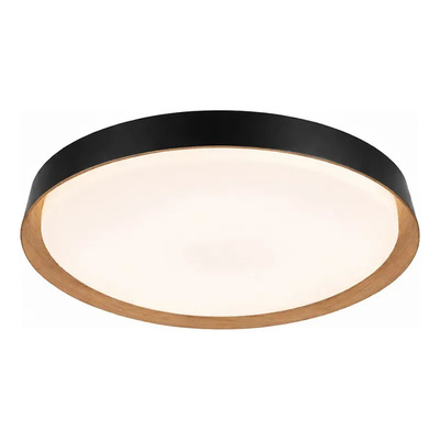 Plafon Led Nordic R Negro Madera Moderno Cct Lda81032-nm Negro/madera