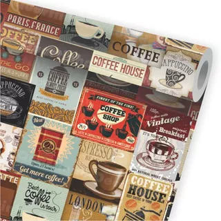 Papel De Parede Breakfast Vintage Café Gourmet Retrô A254