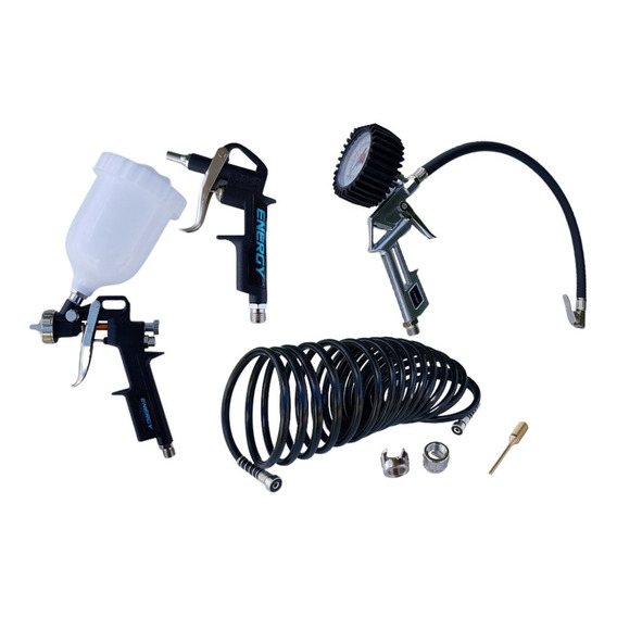 Kit Accesorios Compresor De Aire 5 Pz Pistola Pintar Inflar