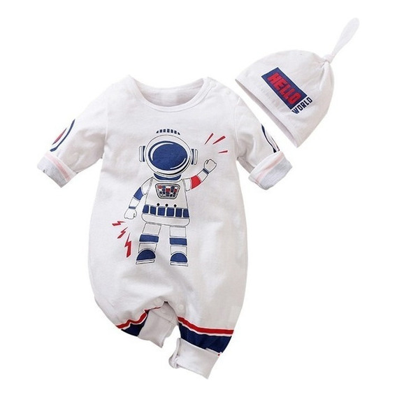 Pijamas Mamelucos Bebes Astronauta Algodón Ropa