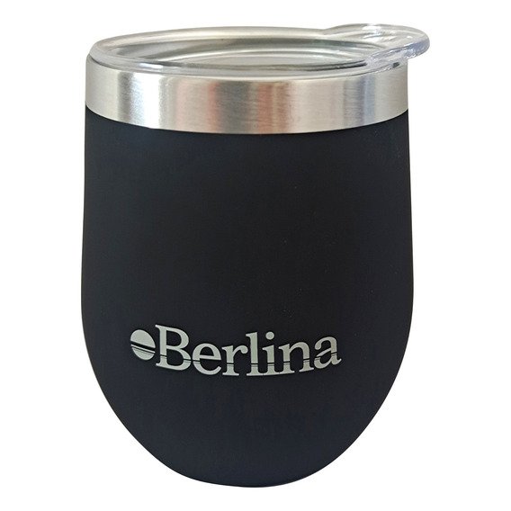 Mate Con Tapa 220ml Berlina Negro, Doble Pared De Acero Inox