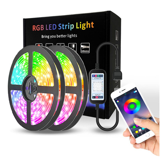 Tira De Luz Led Rgb 5050 Con Control Remoto Bluetooth