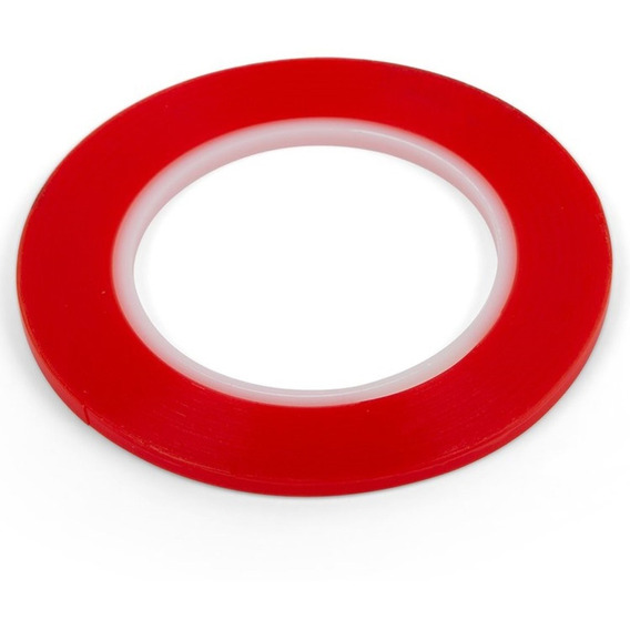 Cinta Doble Contacto Rojo Transp 3mm Especial Para Celulares
