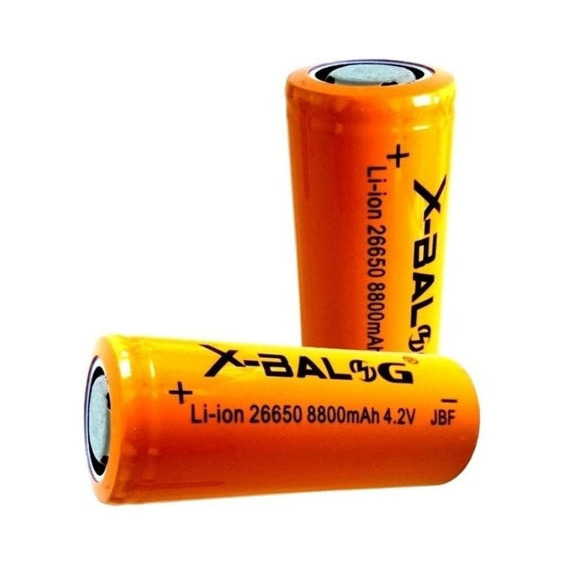 Pack 2 Pilas Recargables Baterías Li-ion 26650 8800 Mah 4.2v