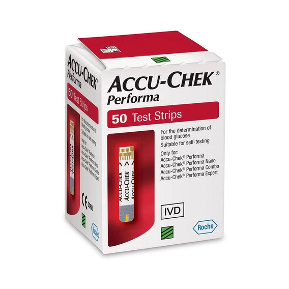 Tiras Reactivas Accu Chek Performa X50u Color Rojo