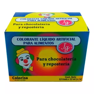 Colorante Líquido Payasito Caja De 12und Reposteria