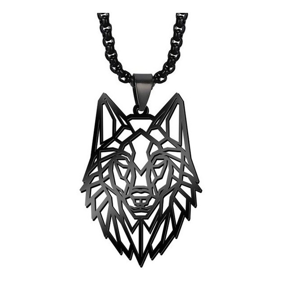 Colllar Dije Lobo Acero Inoxidable Vikingo Unisex Nordico 