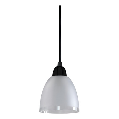 Colgante 1 Luz Vidrio Borde Transparente 15cm Negro Apto Led