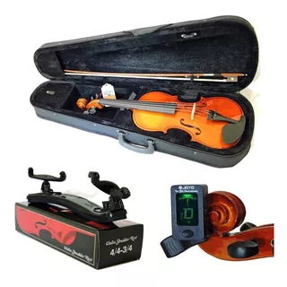 Kit Violino Barth Nt 4/4 C/ Estojo + Espaleira - Bk Cor Caramelo