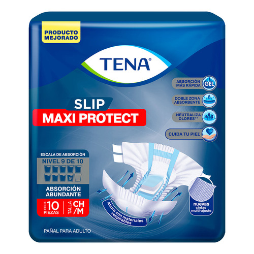 Pañales Para Adultos Tena Slip Maxi Protect 10 Unidades