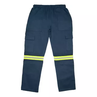 Pantalón Cargo Náutico Azul Con Reflectivo Ropa De Trabajo