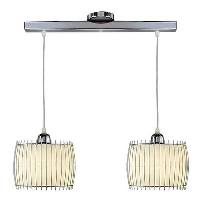 Colgante 2 Luces Cromo Moderna Apto Led Deco Luz Desing