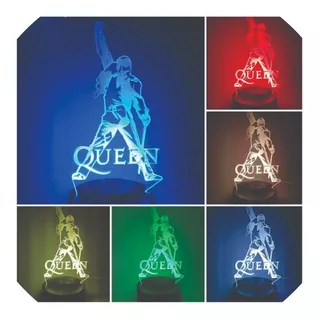 Queen Freddie Mercury Banda Rock Star Lampara Led Regalo