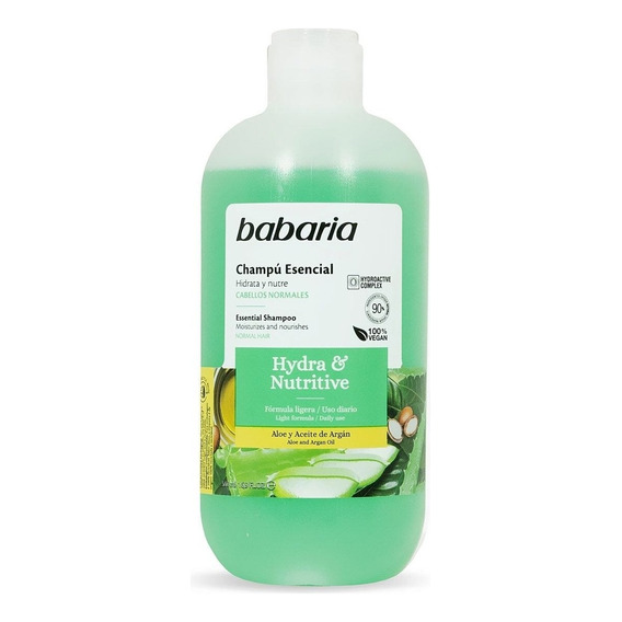 Shampoo Hidrata Nutre Con Aloe Y Aceite De Argán Uso Diario 