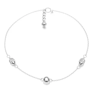 Pulsera Plata Fina 925 Bolitas Diamantada Mujer Agálea 