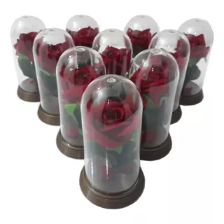 7 Mini Cúpulas - A Bela E A Fera - 11 Cm A Rosa Encantada P