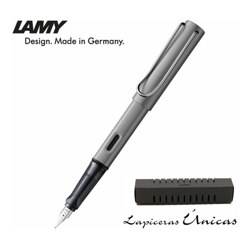 Pluma Lamy All Star Grafito Trazo Grueso Cuerpo Aluminio Color de la tinta Azul Color del exterior Gris