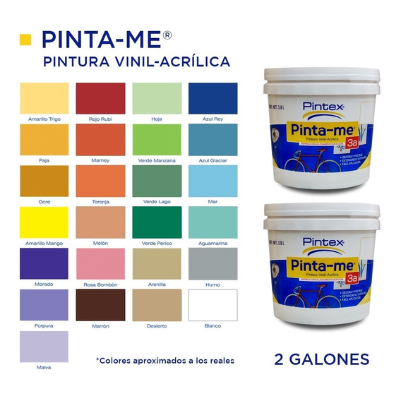 2 Pack Pintura Pinta-me Pintex 3.8 Litros Interior/exterior