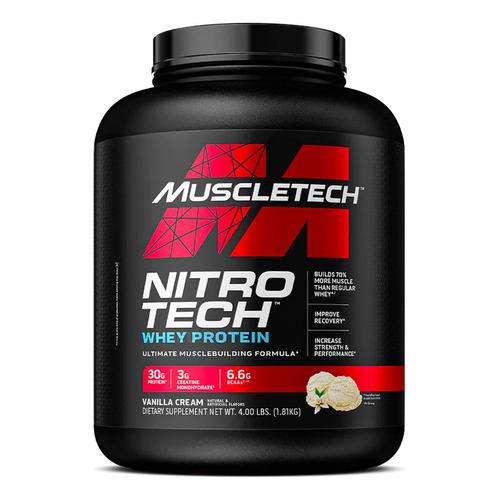 Muscletech Nitro Tech Whey Protein Proteina 4 Lb Vainilla Cream