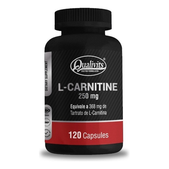 L-carnitine Qualivits 250mg  120 Cápsulas Sabor Sin Sabor