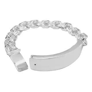 Esclava Pulsera Hombres En Plata Fina Ley 925 Pulso Grande