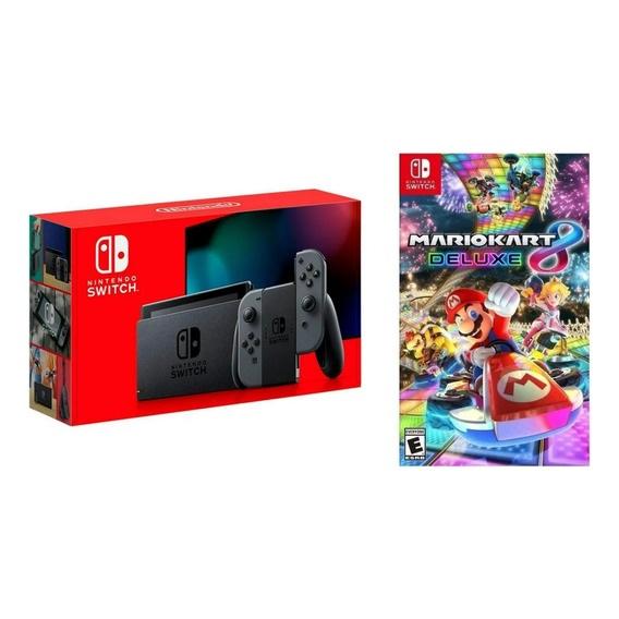 Nintendo Switch 32gb Standard Neon 2.0 Y Juego Mario Kart 8 Color Gris