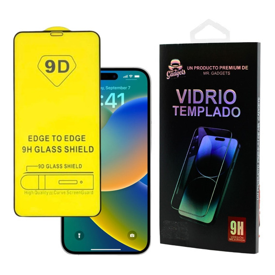 Mica Cristal Vidrio Templado 9d Premium Completa Para iPhone