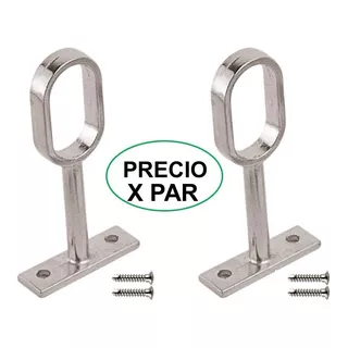 Soporte A Techo Tubo Closet Ovalado X 2 Unds