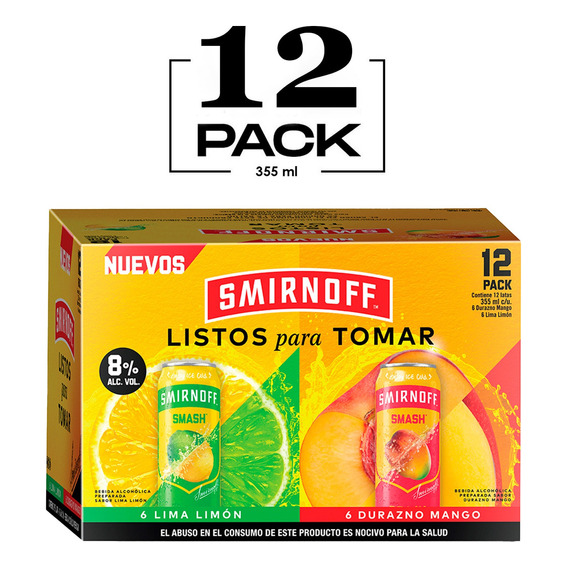 Smirnoff Smash Mix 355 Ml 8% Alc. Pack 12 Latas