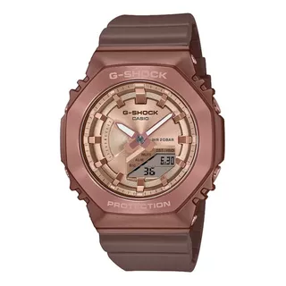 Reloj Casio G-shock Gm-s2100 Para Dama Color De La Correa Bronce Color Del Bisel Bronce Color Del Fondo Bronce