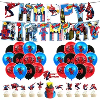 Kit De Decoración Globos Metálicos (38 Piezas) - Spiderman