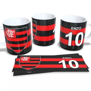 Caneca Porcelana Personalizada Flamengo Presente