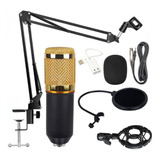 Micrófono Toptecnouy Bm-800 Condensador Unidireccional Color Negro/dorado