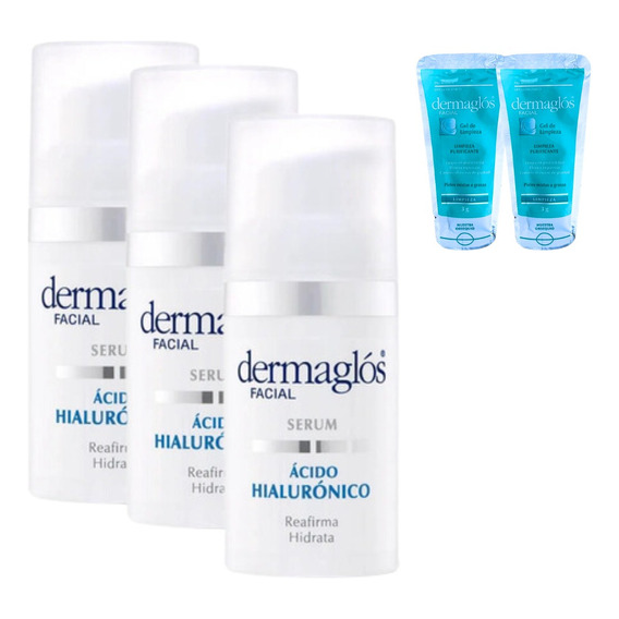 Combo X3 Dermaglos Serum Hidratante Acido Hialuronico 30 Ml