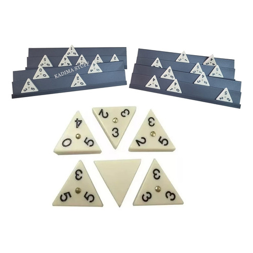 Juego De Mesa Triomino 56 Fichas Importadas Bisonte +atriles