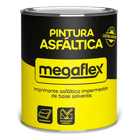 Pintura Asfáltica Megaflex X 4lts Secado Rápido Imprimacion