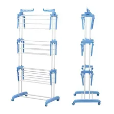 Tender Plegable Organizador Reforzado C/ruedas Colgador Ropa Color Multicolor