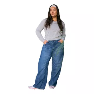 Jeans Wide Leg Rigido Talles Grandes Bridget