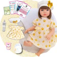Boneca Bebê Reborn Silicone Realista Pode Dar Banho