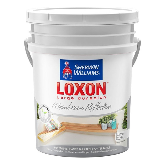 Loxon Membrana Reflectiva Larga Duracion Techo Humedad 25 Kg Color Blanco