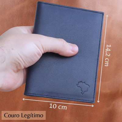 Carteira Porta Passaporte Couro Legítimo