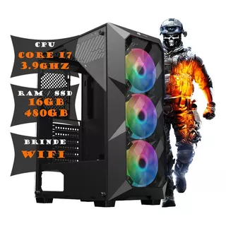 Pc Cpu Gamer Core I7 3.8ghz 16gb Ssd 480gb Fonte 650w + Wifi