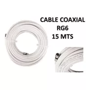 Cable Coaxial Rg6 De 15 Mts Con Conectores Incluidos